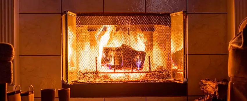 Mendota Hearth Landscape Fireplace Installation in Holbrook, New York