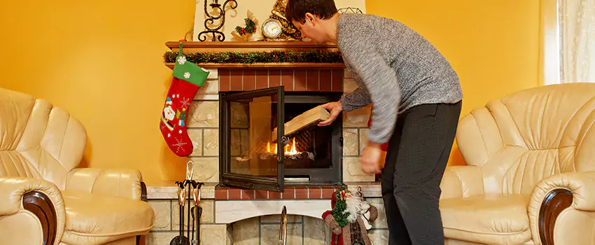 Rusted Metal Fireplace Restoration in Holbrook, New York